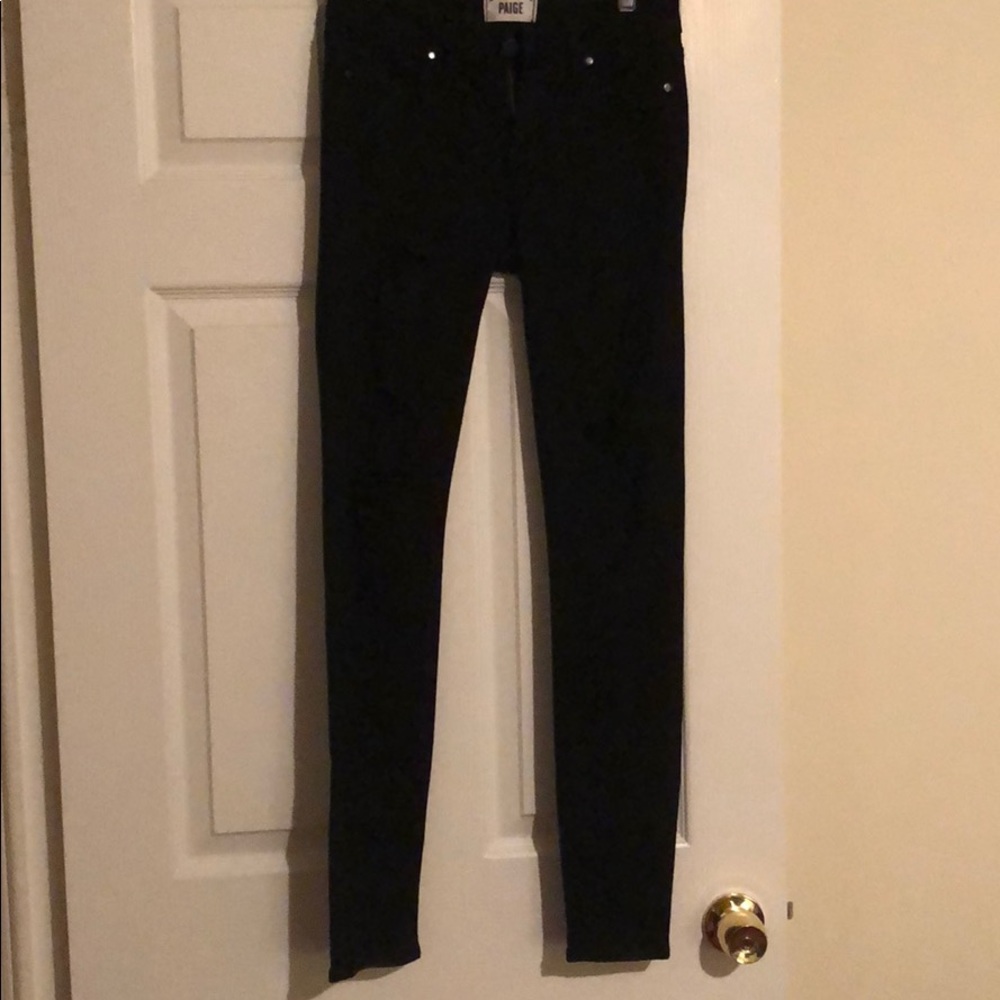 Black distressed Paige jeans